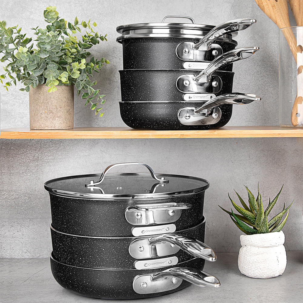 Granitestone 10-Piece Stackmaster Stackable Cookware Set - Image 6