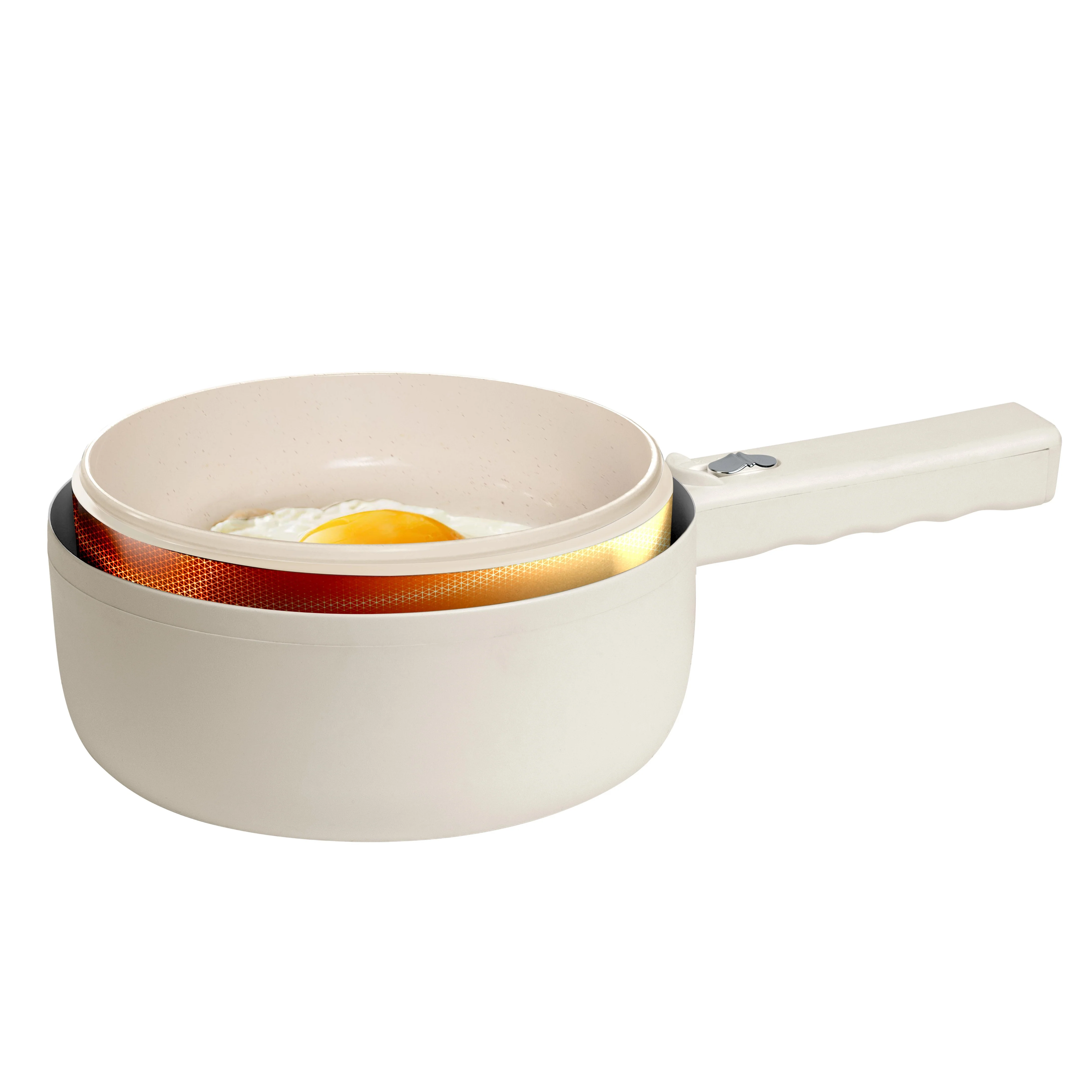 Ceramax Electric Cooker Nonstick Ceramic Skillet Pan Hot Pot Mini Cooker with Lid Steamer - Image 7