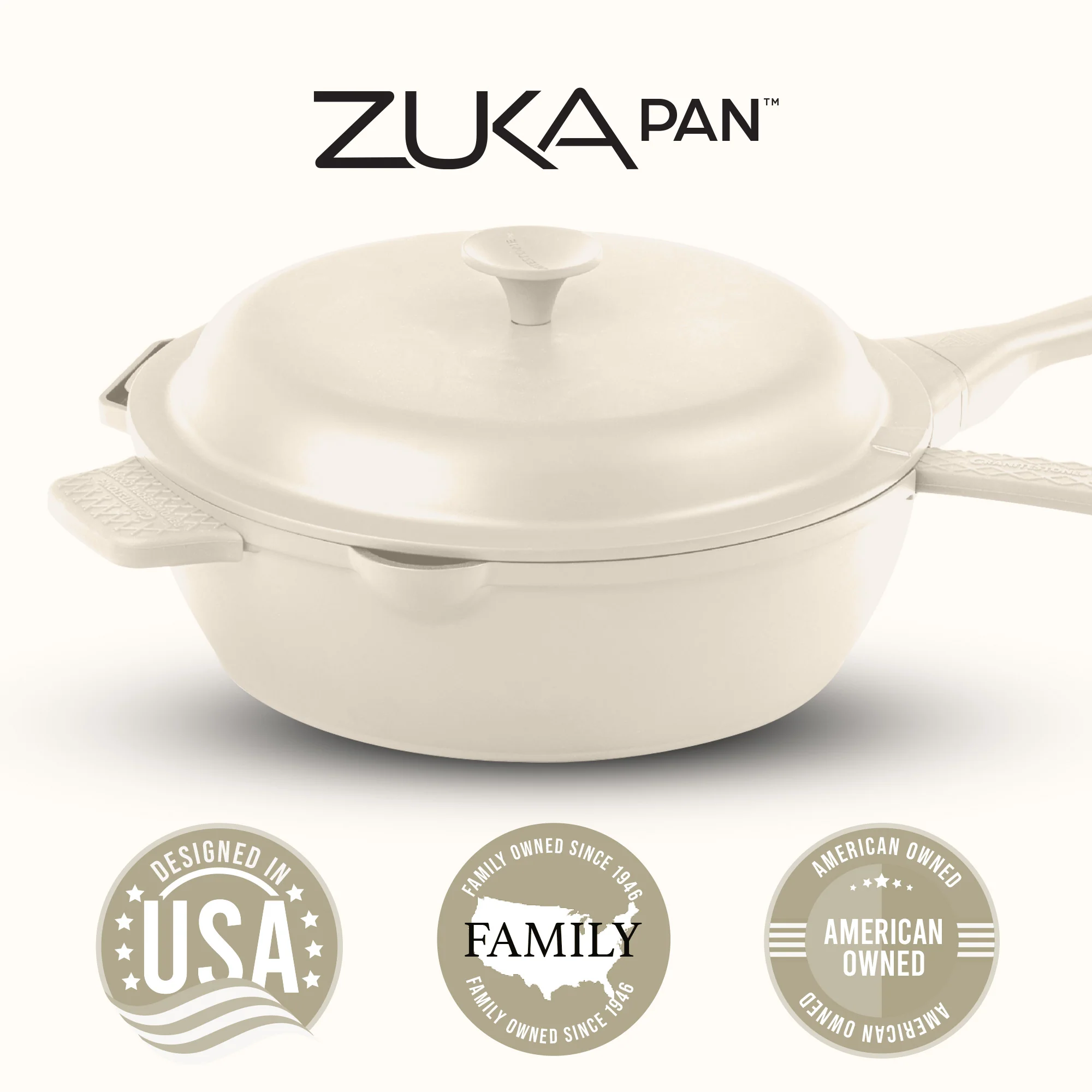 Granitestone 12" Zuka Pan – 6-Piece Multi-Functional Everyday Pan Set with Lid, Nylon Spoon & Steamer Basket - Image 9