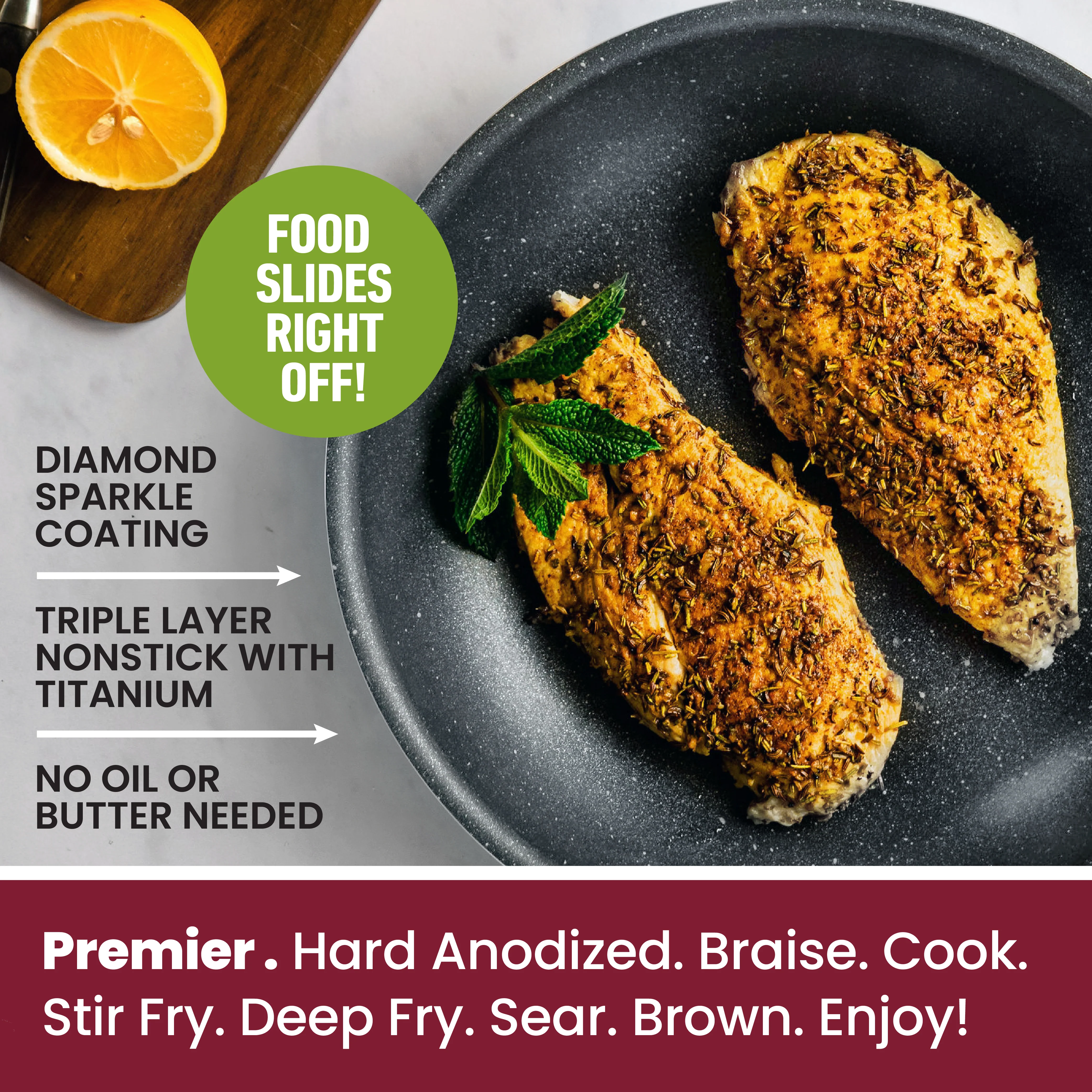 Granitestone 10-Piece Pro Premiere Hard Anodized Stovetop Set with Easy Grip Handles - Image 11