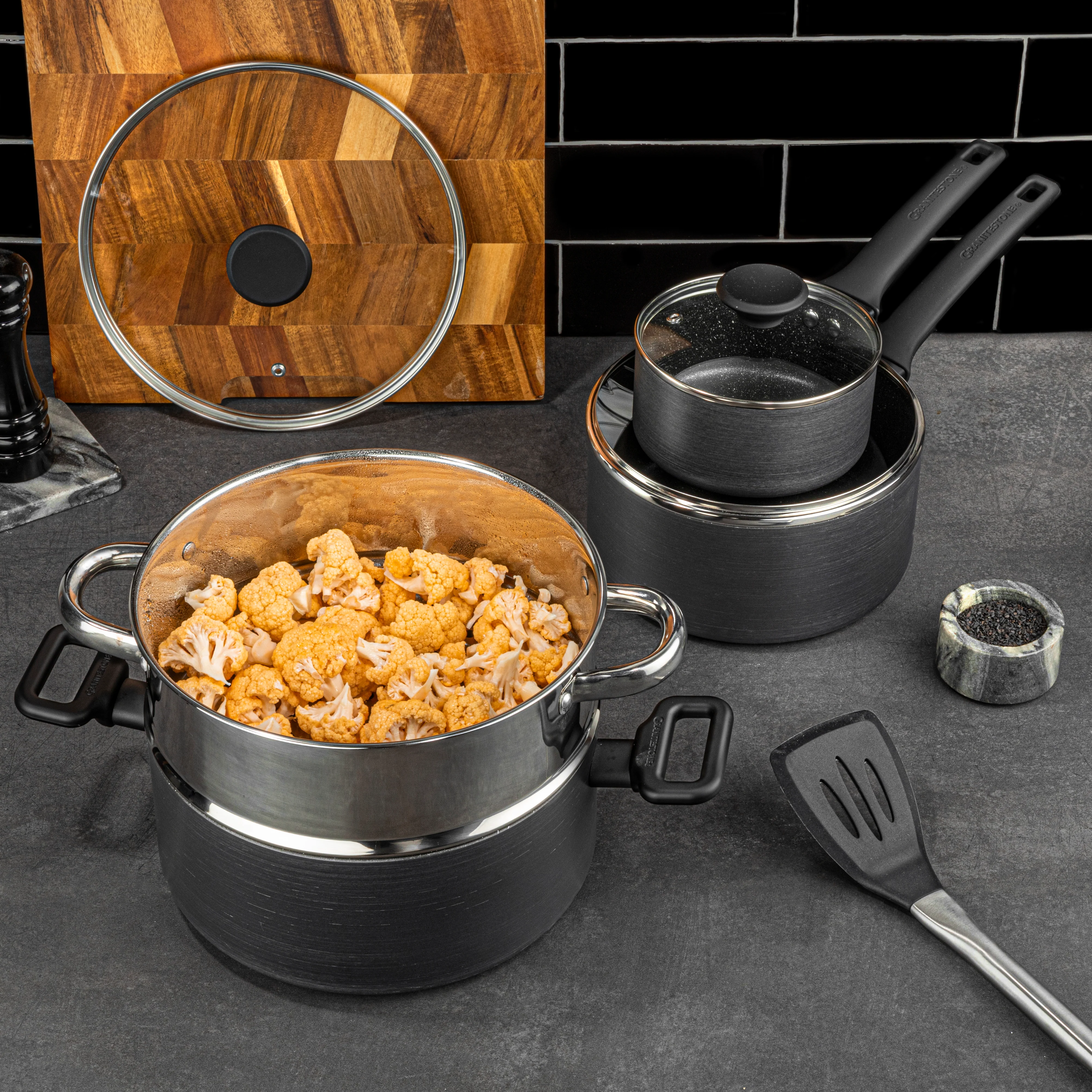 Granitestone 10-Piece Pro Premiere Hard Anodized Stovetop Set with Easy Grip Handles - Image 5